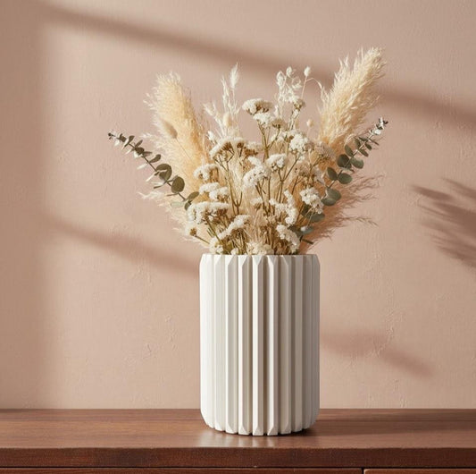 Vase TERIS - idéal fleurs séchées - terracotta clair