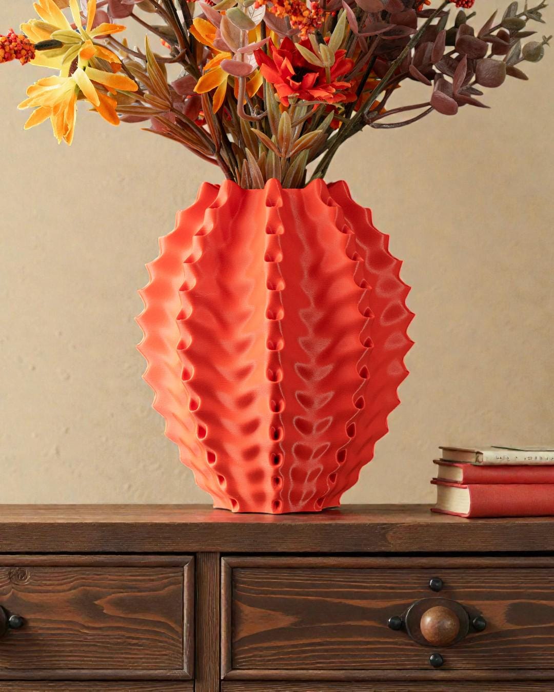 3D Printed Coral Vase, Modern Geometric Home Decor