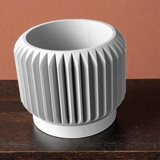 Cache-Pot Design Cannelé