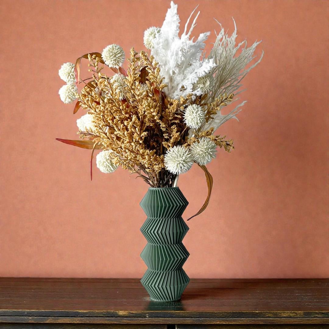 Vase QUELO - Vert olive - idéal fleurs séchées - Cadeau original !