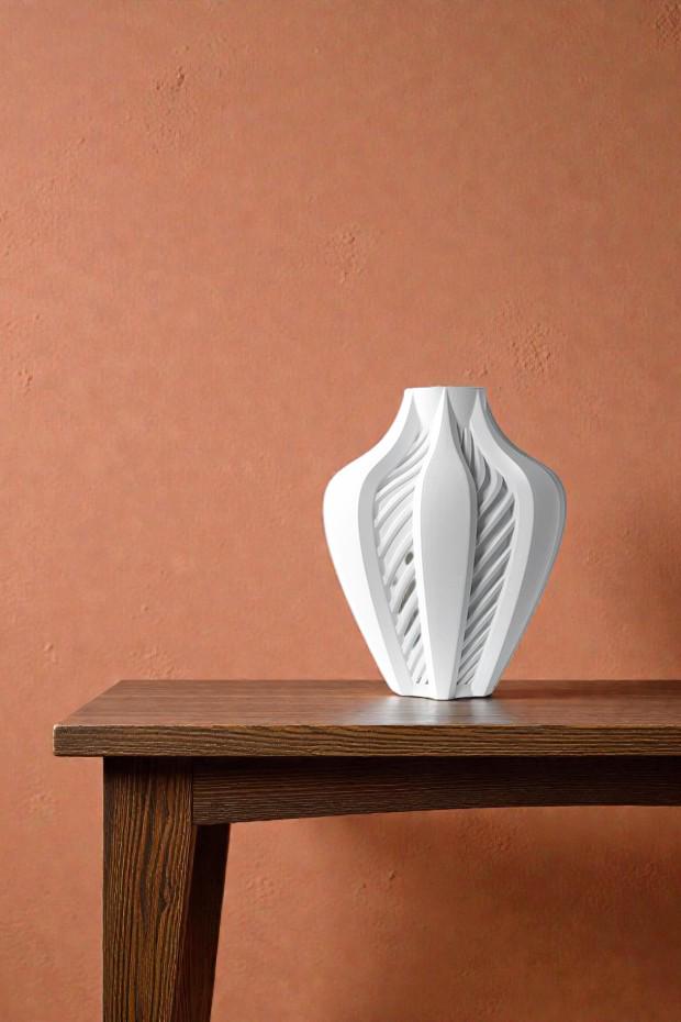 Vase ELVOX - Blanc - idéal fleurs séchées