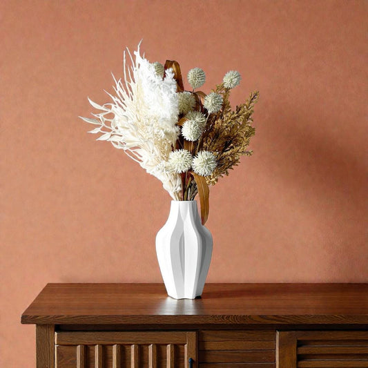 Vase KASIA- Blanc - idéal fleurs séchées