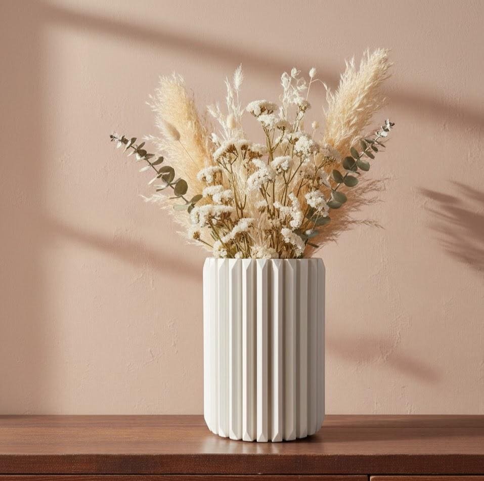 Vase TERIS - idéal fleurs séchées - terracotta clair