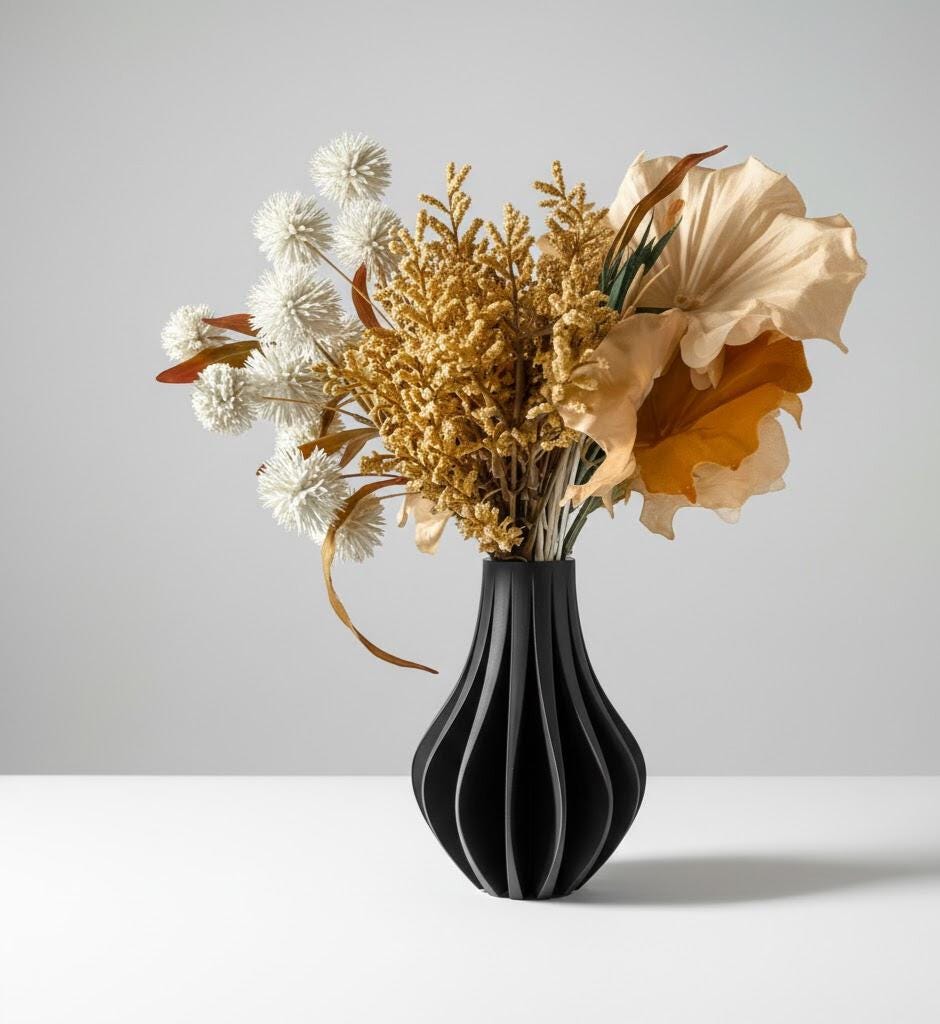 Vase ZOLARA - Noir - idéal fleurs séchées - Cadeau original !