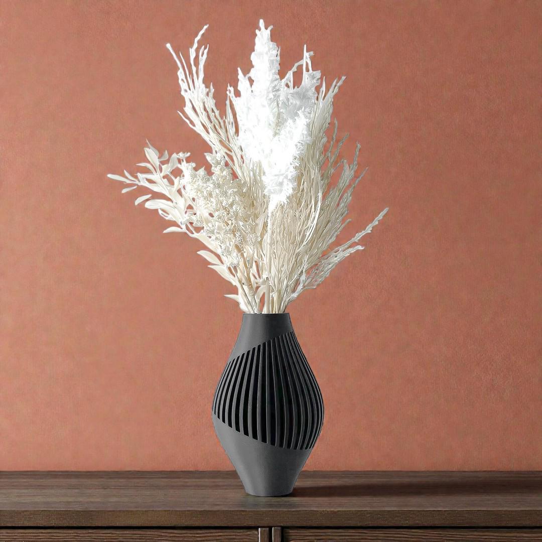 Vase RINEX - Noir - idéal fleurs séchées