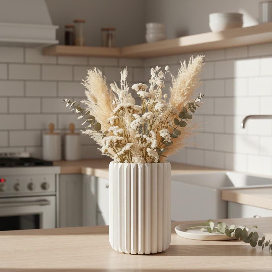 Vase TERIS - idéal fleurs séchées - terracotta clair