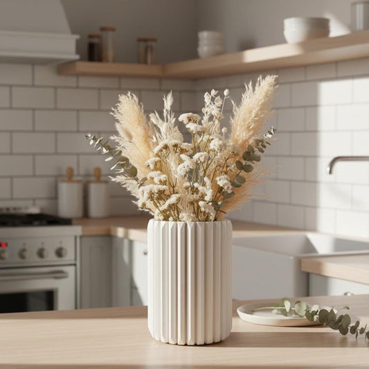 Vase TERIS - idéal fleurs séchées - terracotta clair