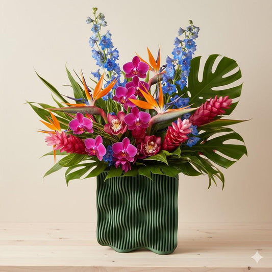 Vase KAMSO - Vert olive - idéal fleurs séchées