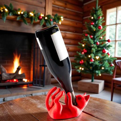 The cutest cat holder wine bottle